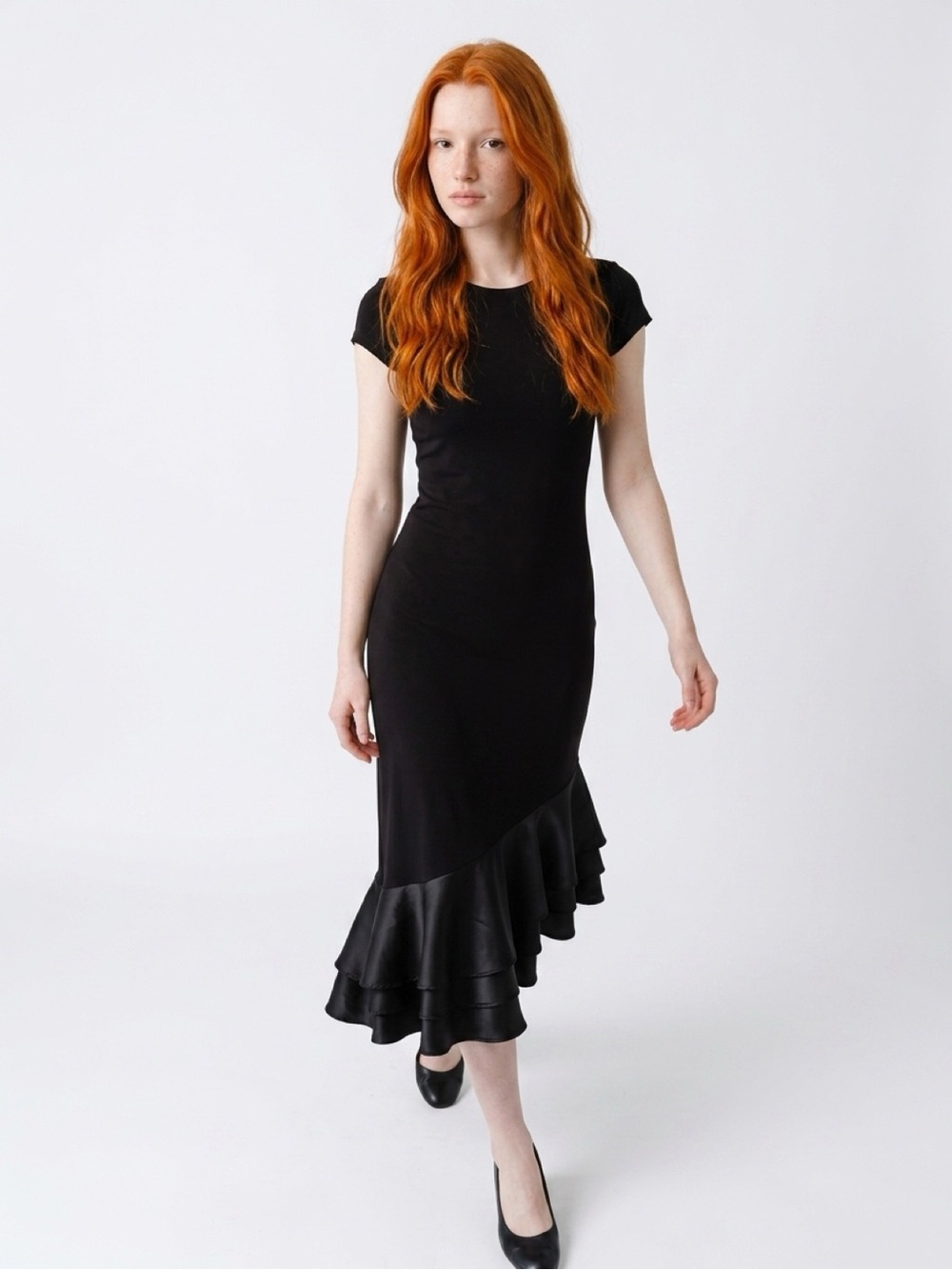 Handmade Black Satin Dress by TIZZ – Toronto Designer – XS/S